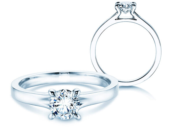 Engagement ring Modern in 14K white gold with diamond 0.50ct H/SI