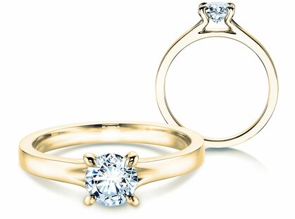 Engagement ring Modern in 14K yellow gold with diamond 0.50ct G/SI