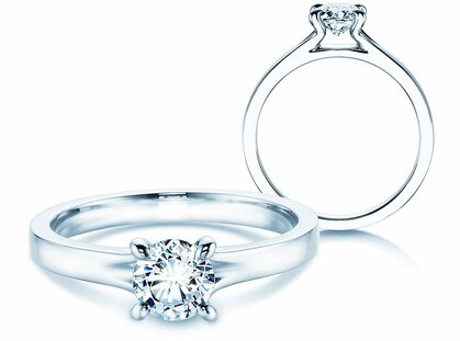 Engagement ring Modern in platinum 950/- with diamond 0.50ct G/SI