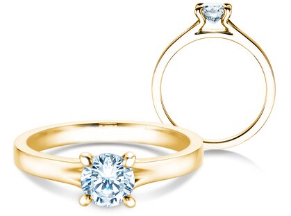 Engagement ring Modern in 9K yellow gold with lab-grown diamond 0.75ct E/VS