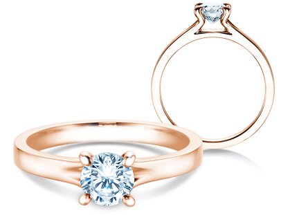 Engagement ring Modern in 14K rosé gold with diamond 0.75ct G/SI