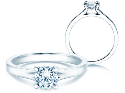 Engagement ring Modern in platinum 950/- with diamond 0.75ct G/SI