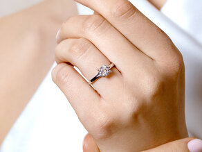 Engagement ring Modern in 9K white gold with diamond 1.00ct G/SI