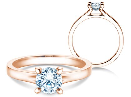 Engagement ring Modern in 18K rosé gold with diamond 1.00ct G/SI