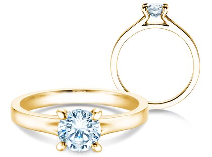 Engagement ring Modern in 14K yellow gold with diamond 1.00ct G/SI