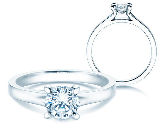 Engagement ring Modern in 9K white gold with diamond 1.00ct H/SI