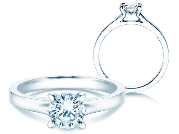 Engagement ring Modern in 18K white gold with diamond 1.50ct G/IF