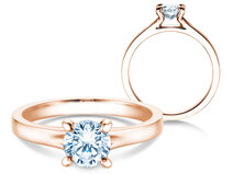 Engagement ring Modern in 14K rosé gold with diamond 1.00ct G/SI
