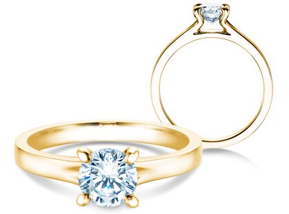 Engagement ring Modern in 18K yellow gold with diamond 1.00ct G/SI