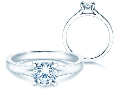 Engagement ring Modern in platinum 950/- with diamond 1.00ct G/SI