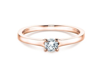 Engagement ring Modern in 9K rosé gold with diamond 0.25ct H/SI