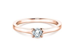 Engagement ring Modern in 9K rosé gold with diamond 0.25ct H/SI