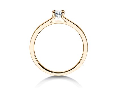 Engagement ring Modern in 9K yellow gold with diamond 0.25ct H/SI