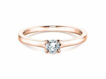 Engagement ring Modern in 14K rosé gold with diamond 0.25ct G/SI
