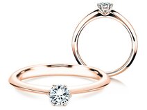 Engagement ring The One in 14K rosé gold with diamond 0.25ct G/SI