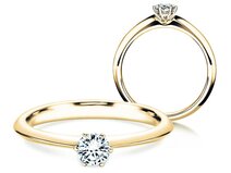 Engagement ring The One in 14K yellow gold with diamond 0.25ct G/SI