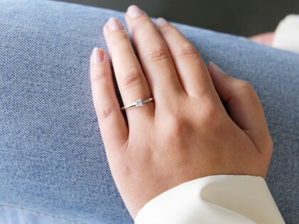 Engagement ring Princess in 14K white gold with diamond 0.25ct G/SI