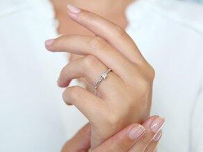 Engagement ring Princess in 14K white gold with diamond 0.25ct G/SI