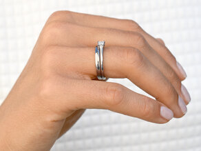 Engagement ring Princess in 14K white gold with diamond 0.25ct G/SI