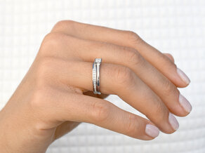 Engagement ring Princess in 14K white gold with diamond 0.25ct G/SI