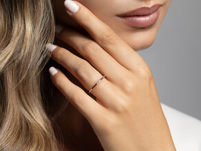 Engagement ring Promise Petite in 9K white gold with diamond 0.005ct G/SI