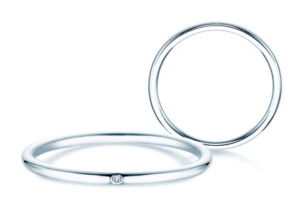 Engagement ring Promise Petite in 9K white gold with diamond 0.005ct G/SI