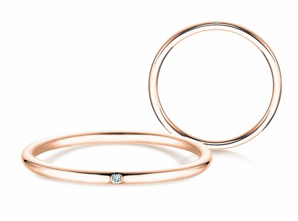 Engagement ring Promise Petite in 18K rosé gold with diamond 0.005ct G/SI