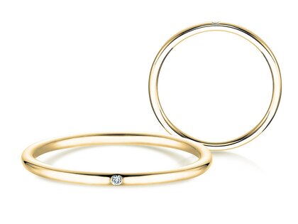 Engagement ring Promise Petite in 9K yellow gold with diamond 0.005ct G/SI