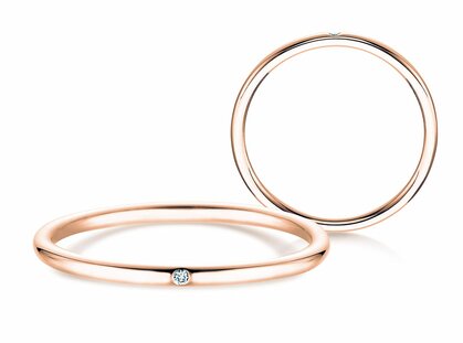 Engagement ring Promise Petite in 18K rosé gold with diamond 0.005ct