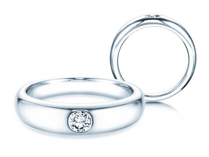 Engagement ring Promise in 9K white gold with diamond 0.25ct H/SI