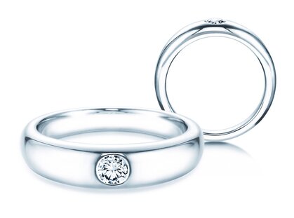 Engagement ring Promise in platinum 950/- with diamond 0.25ct G/IF