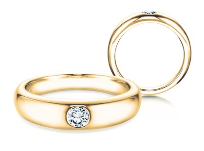 Engagement ring Promise in 18K yellow gold with diamond 0.30ct G/SI