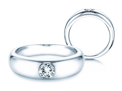 Engagement ring Promise in 14K white gold with diamond 0.30ct G/IF