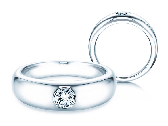 Engagement ring Promise in 14K white gold with diamond 0.30ct G/IF