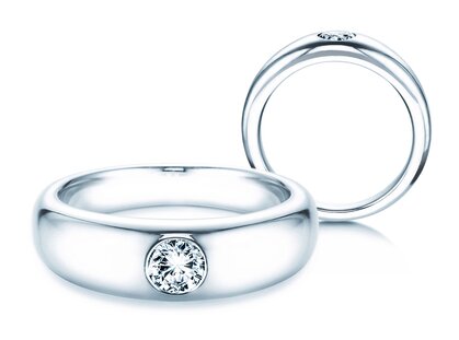 Engagement ring Promise in platinum 950/- with diamond 0.30ct G/SI