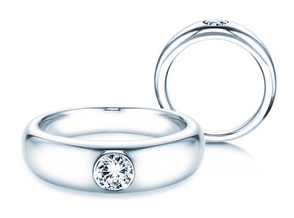 Engagement ring Promise in 14K white gold with diamond 0.40ct G/SI