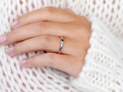 Engagement ring Promise in 14K white gold with diamond 0.05ct D/IF