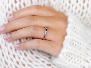 Engagement ring Promise in 14K white gold with diamond 0.05ct D/IF