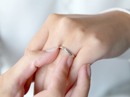 Engagement ring Promise in 14K white gold with diamond 0.05ct D/IF