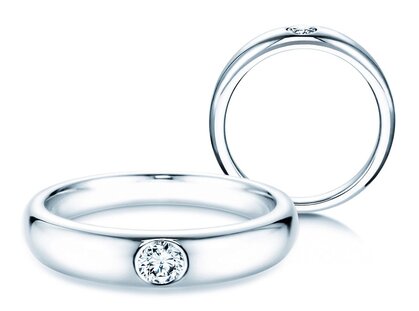 Engagement ring Promise in silver 925/- with diamond 0.15ct G/SI