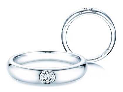 Engagement ring Promise in silver 925/- with diamond 0.15ct G/VS