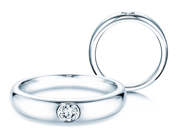 Engagement ring Promise in silver 925/- with diamond 0.15ct G/VS