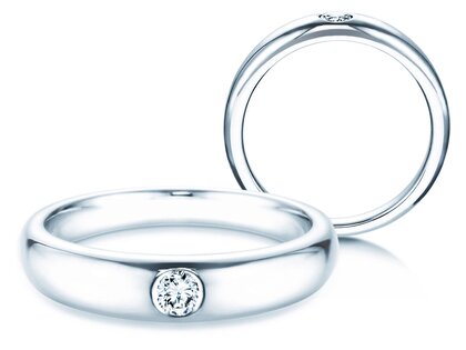 Engagement ring Promise in silver 925/- with diamond 0.10ct D/IF