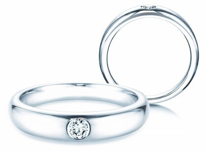 Engagement ring Promise in 14K white gold with diamond 0.10ct G/SI