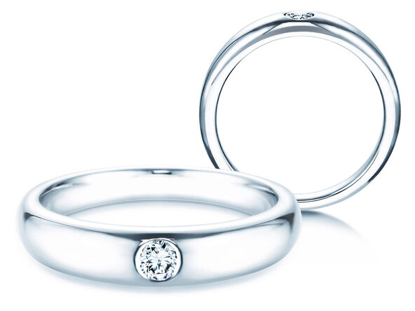 Engagement ring Promise in silver 925/- with diamond 0.10ct D/IF