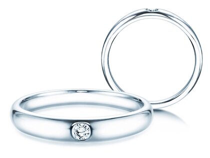 Engagement ring Promise in 14K white gold with diamond 0.05ct D/IF