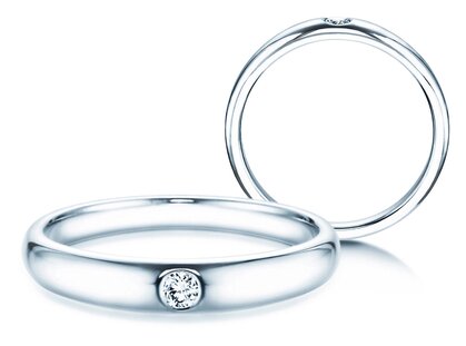 Engagement ring Promise in 18K white gold with diamond 0.05ct G/SI
