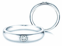 Engagement ring Promise in 14K white gold with diamond 0.10ct G/SI