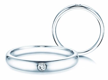 Engagement ring Promise in 14K white gold with diamond 0.03ct G/SI