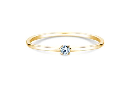 Engagement ring Pure in 9K yellow gold with diamond 0.04ct G/SI